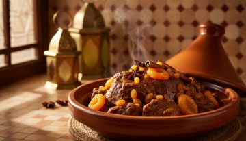 Tanjia : ragout marocain à la viande et fruits secs